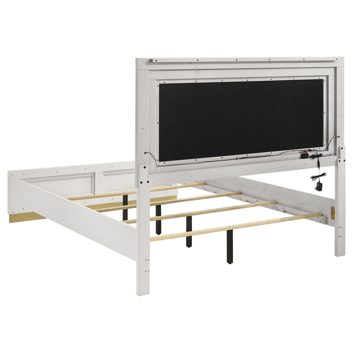 Caraway White and Gray 4-Piece Eastern King Bedroom Set with LED Headboard from Coaster - Luna Furniture