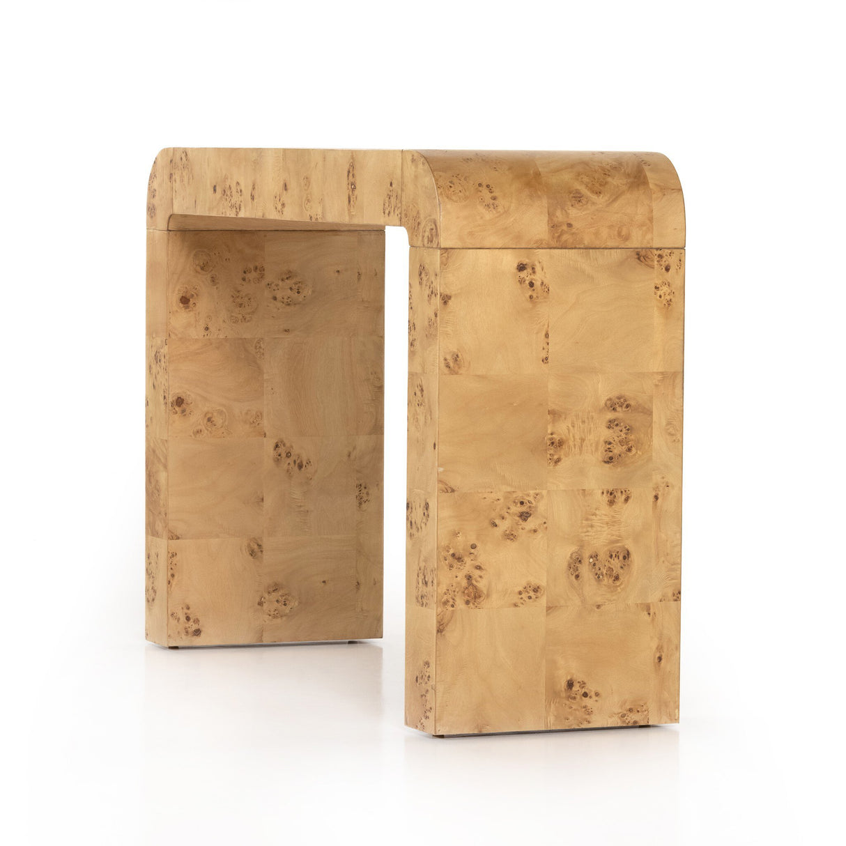 Jenson Console Table in Natural Poplar Burl Veneer from Four Hands - Luna Furniture