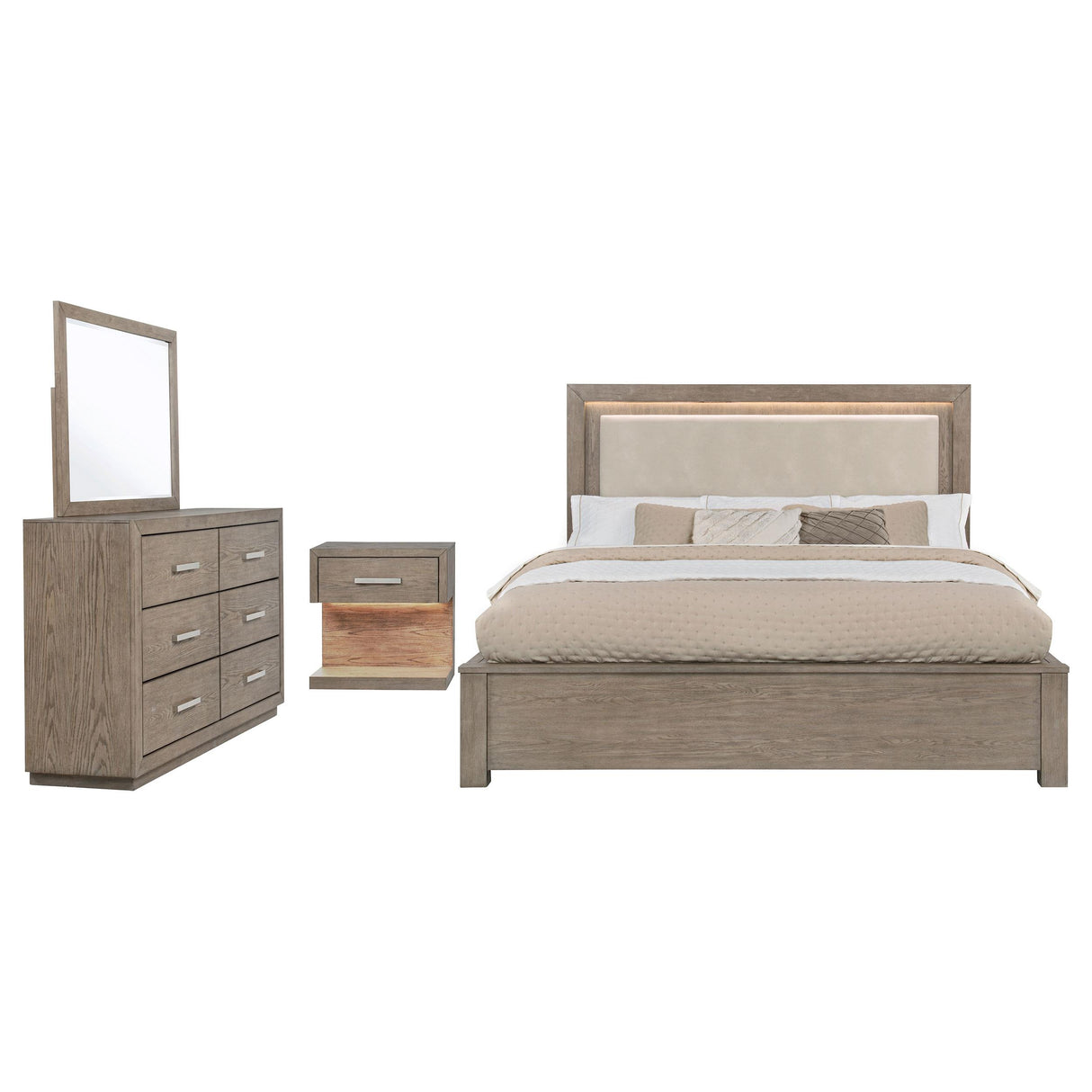 Kenora Barley Brown 4-Piece Queen Bedroom Set from Coaster - Luna Furniture