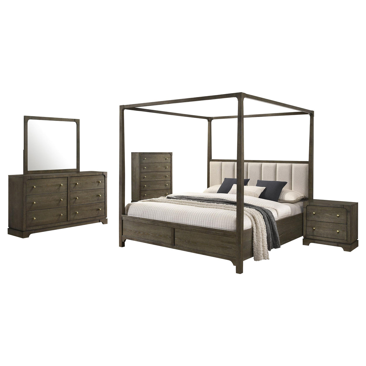 Gran Park Dark Cocoa 5-Piece Eastern King Bedroom Set from Coaster - Luna Furniture