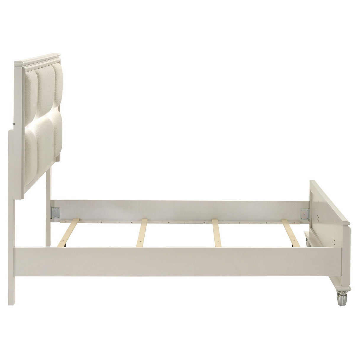 Olivia Pearl White Queen Panel Bed with LED Headboard from Coaster - Luna Furniture