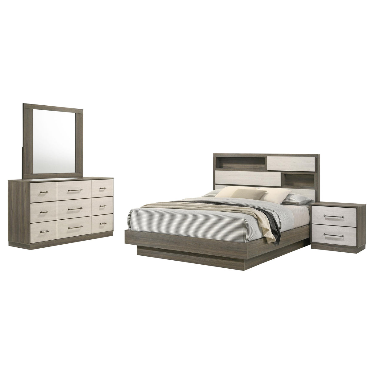 Fenwick Gray Oak 4-Piece Queen Bedroom Set from Coaster - Luna Furniture