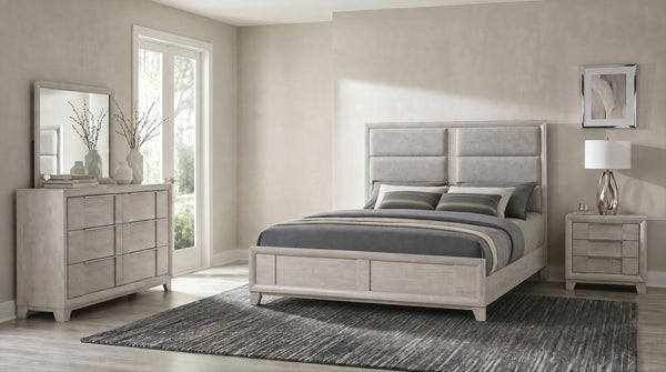 Farre Washed Gray 4-Piece Eastern King Bedroom Set