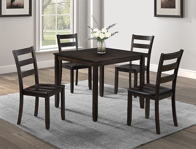 Durham Dark Brown 5-Piece Dining Set from Crown Mark - Luna Furniture
