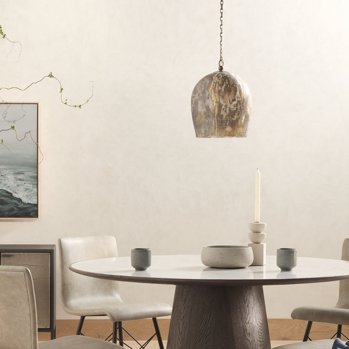 Anya Pendant in Distressed Mercury Glass from Four Hands - Luna Furniture