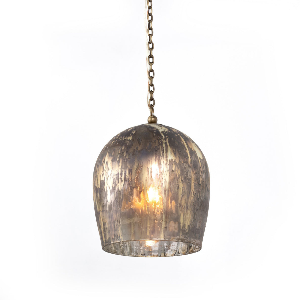 Anya Pendant in Distressed Mercury Glass from Four Hands - Luna Furniture