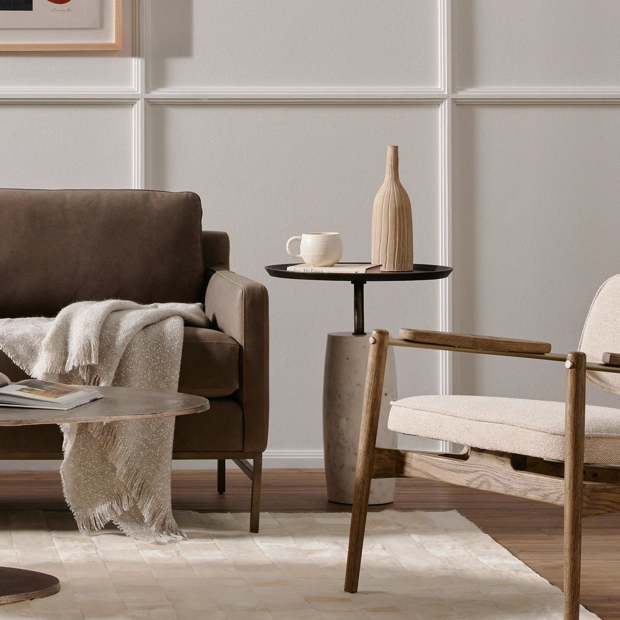 Cronos End Table in Hammered Grey from Four Hands - Luna Furniture