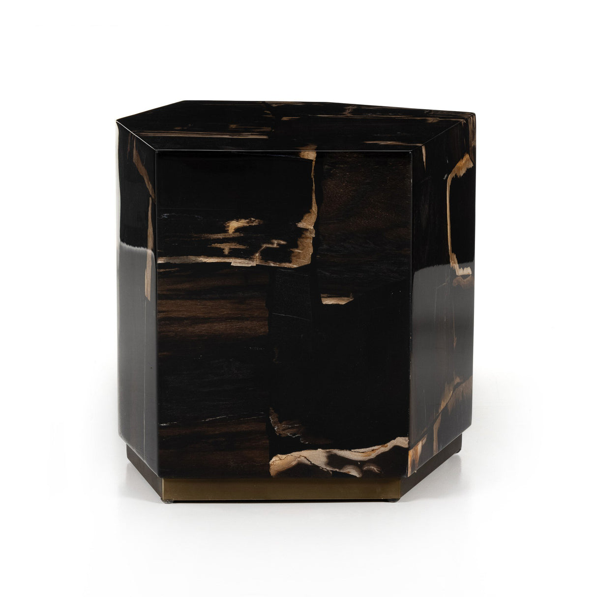 Shep End Table in Dark Petrified Wood from Four Hands - Luna Furniture