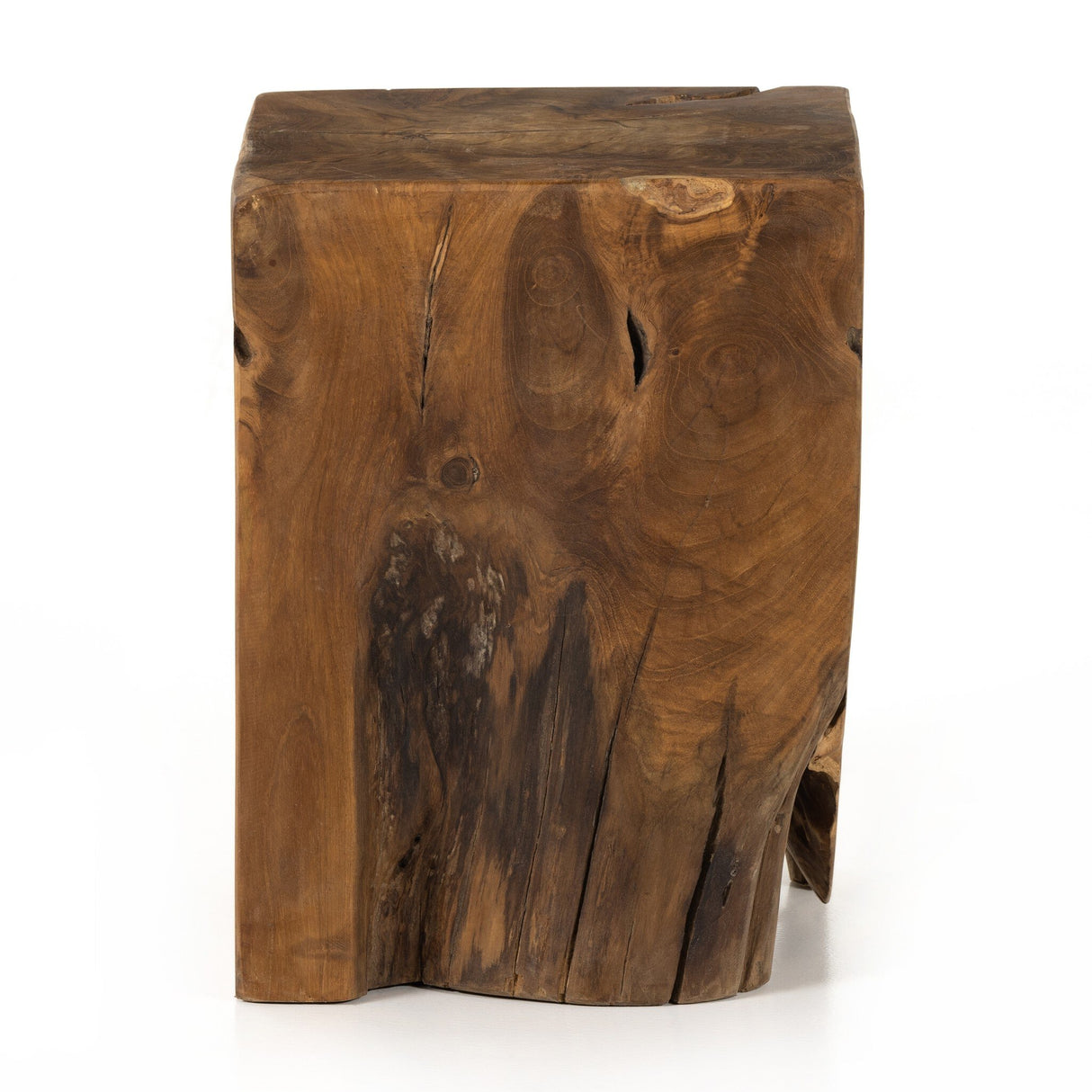 Teak Square Stool in Aged Natural Teak from Four Hands - Luna Furniture