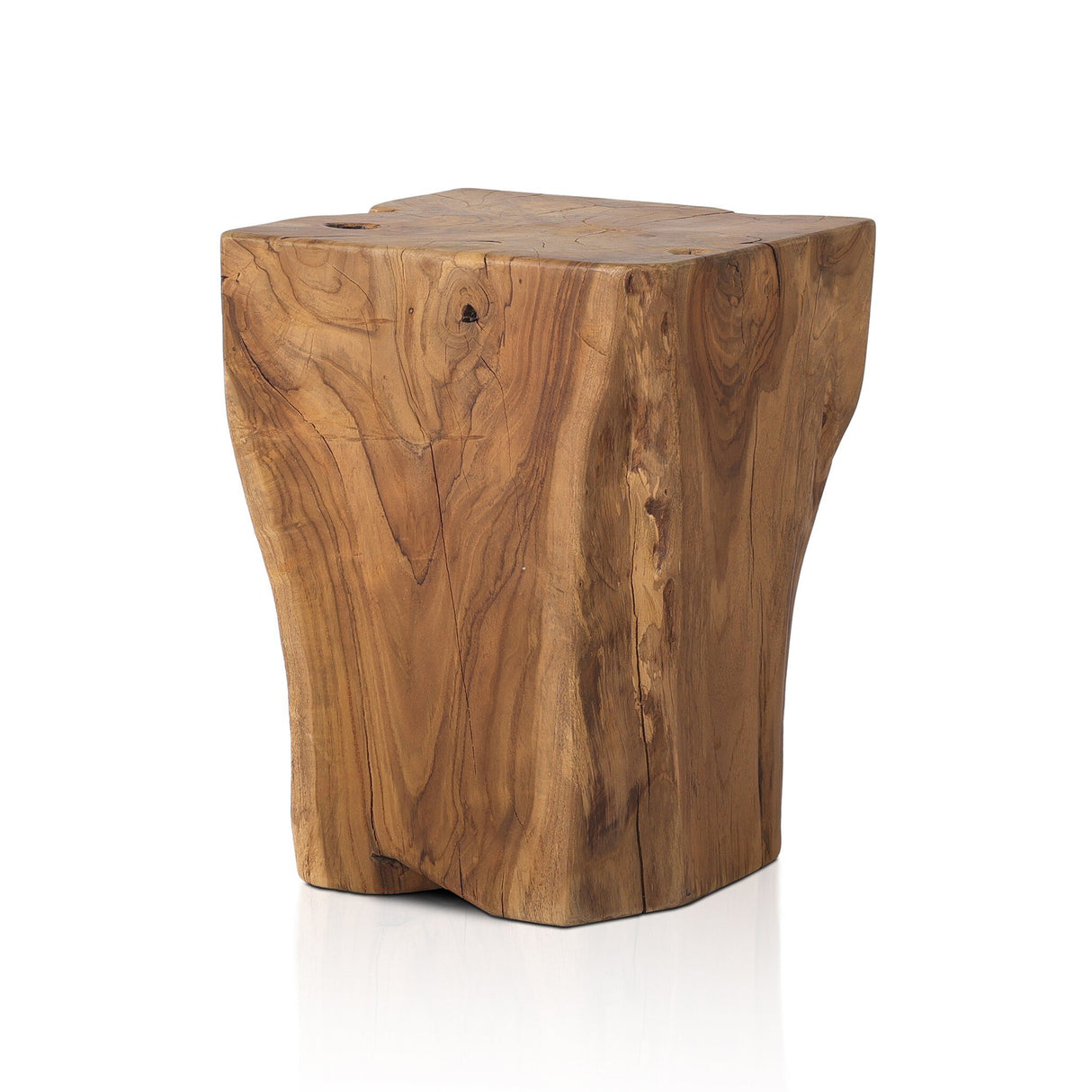 Teak Square Stool in Aged Natural Teak from Four Hands - Luna Furniture