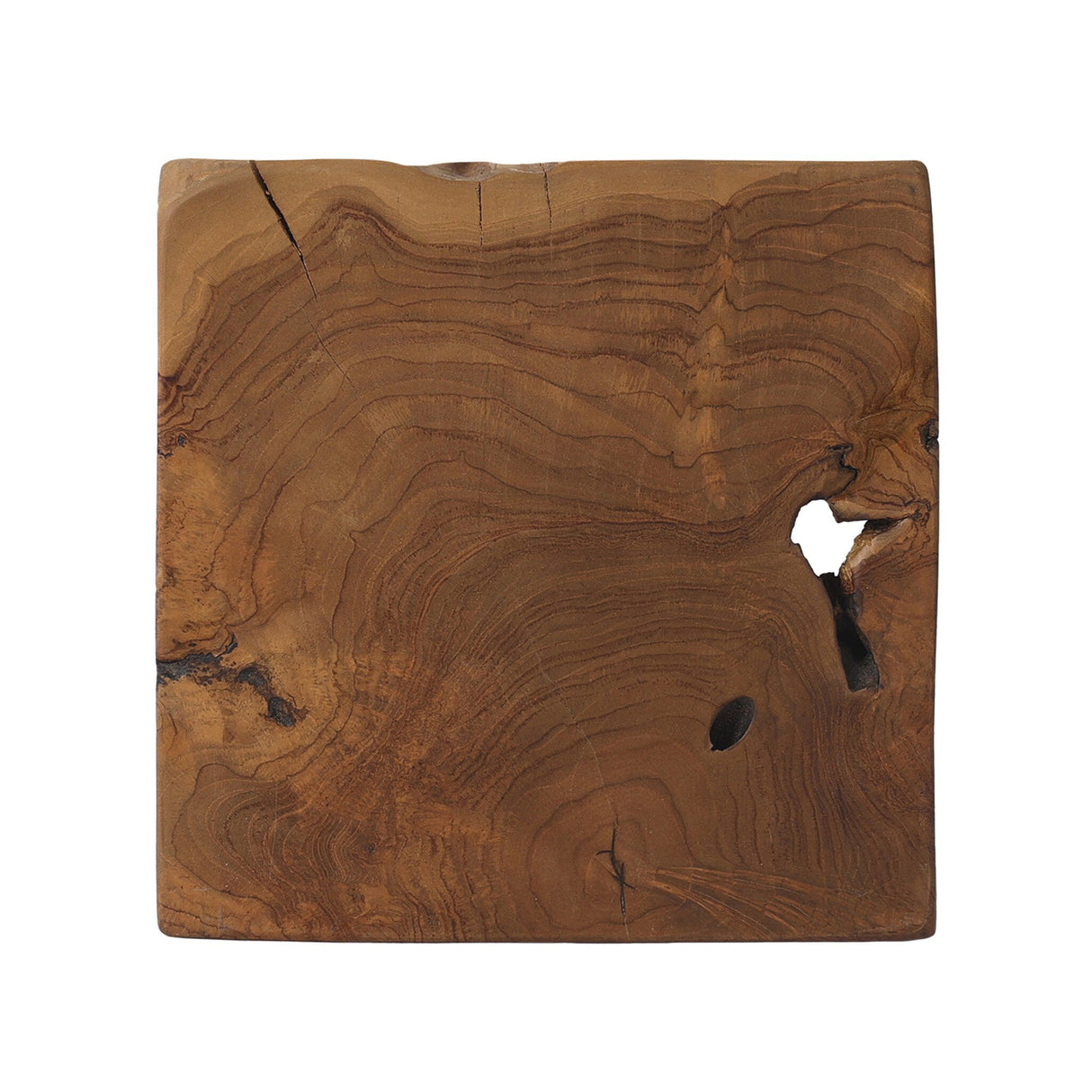 Teak Square Stool in Aged Natural Teak from Four Hands - Luna Furniture