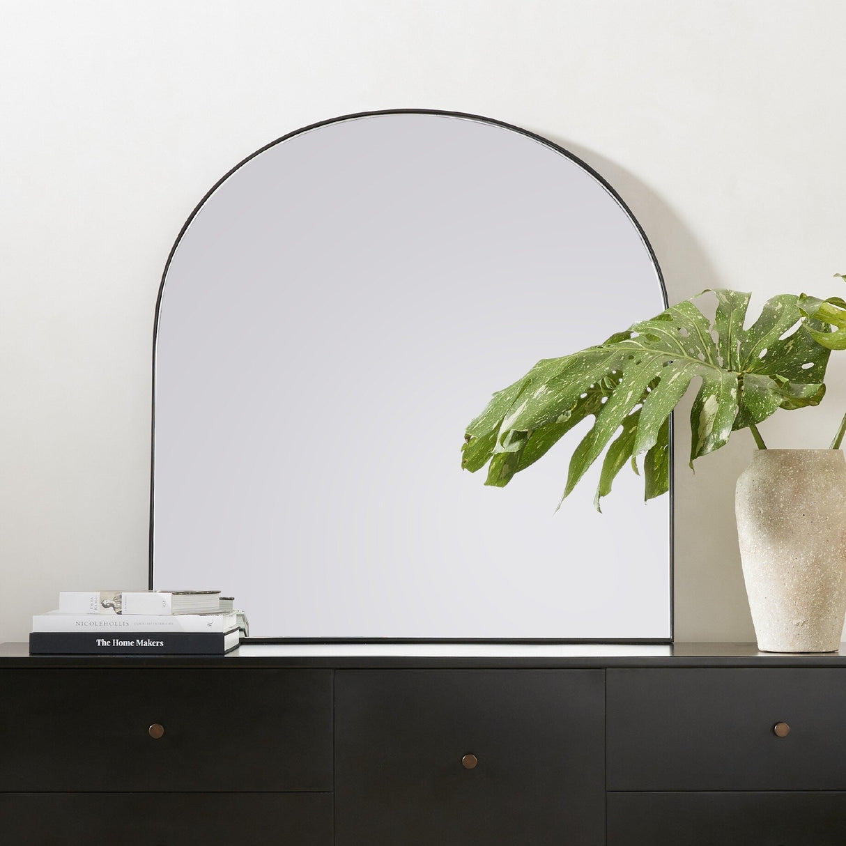 Georgina Wide Mirror in Iron Matte Black from Four Hands - Luna Furniture