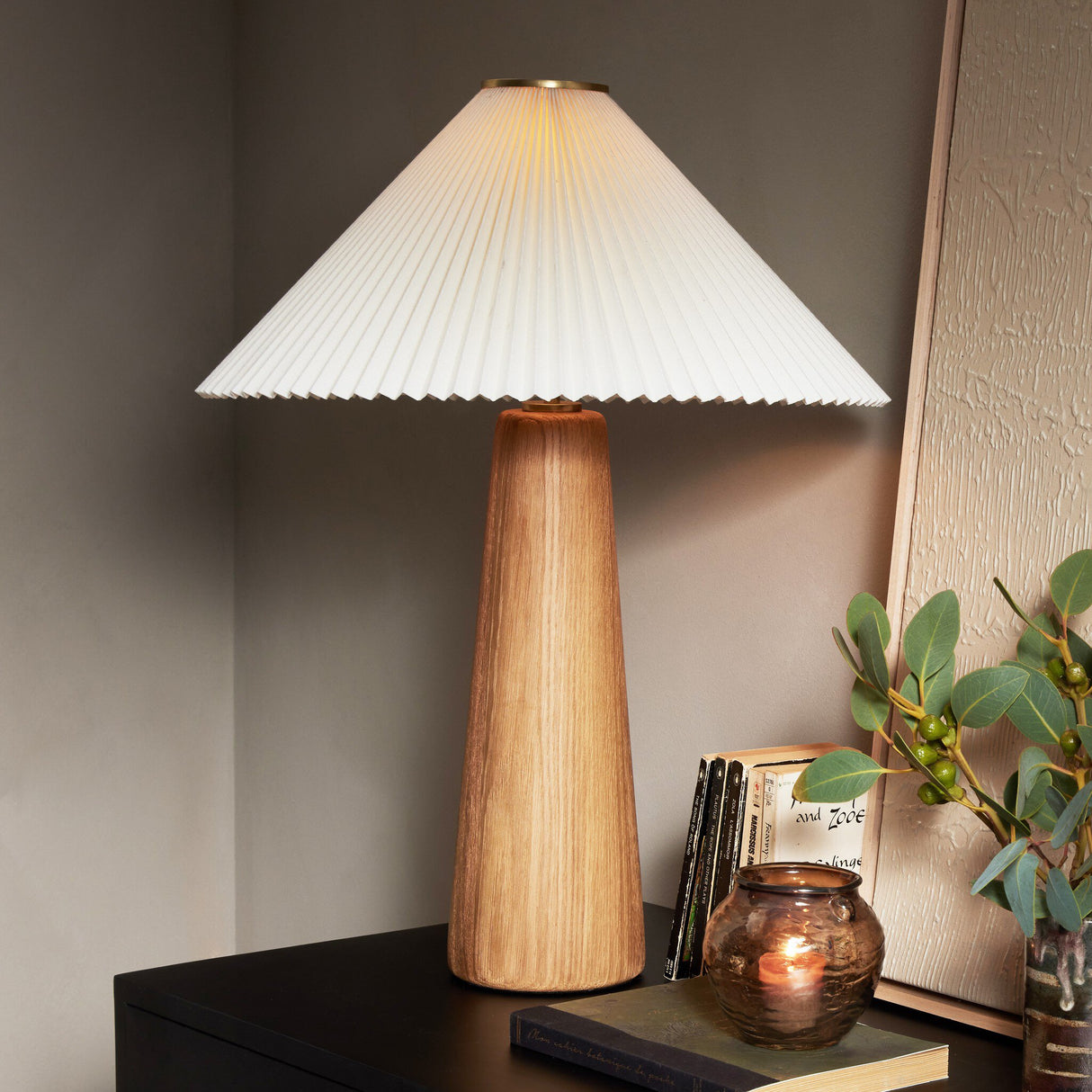 Nora Table Lamp in Light Oak from Four Hands - Luna Furniture
