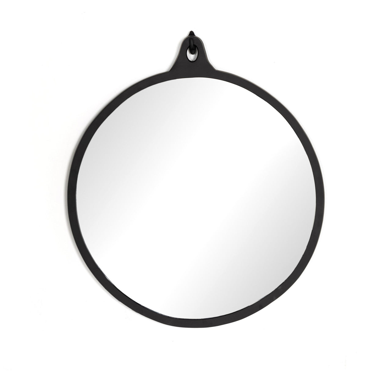 Hyde Round Mirror in Black Aluminum from Four Hands - Luna Furniture