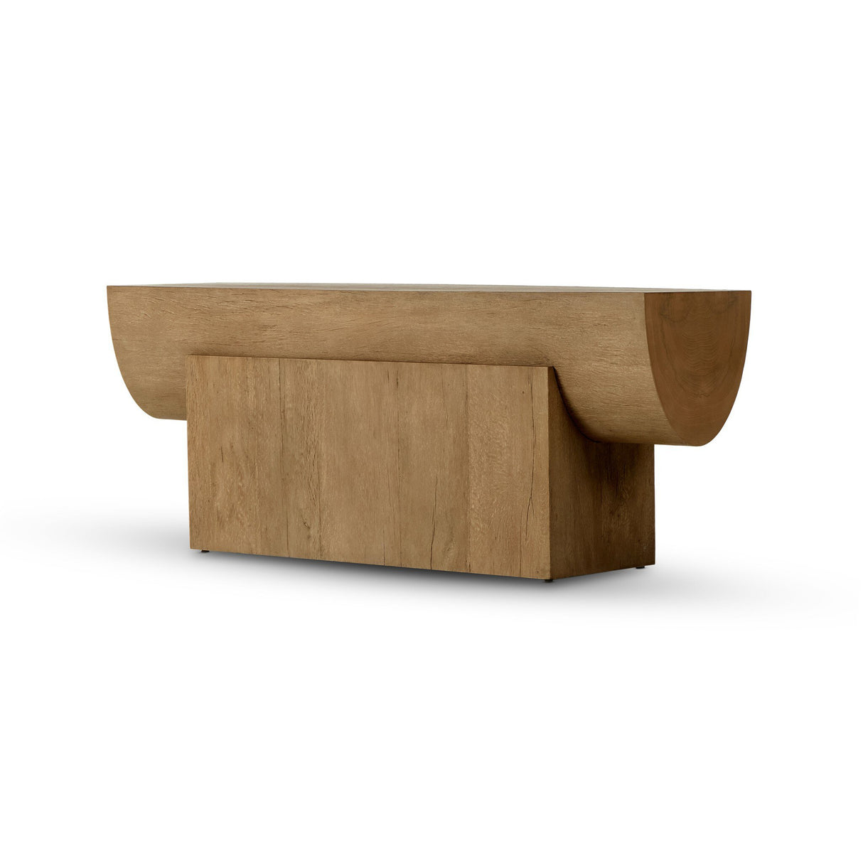 Elbert Console Table in Rustic Oak Veneer from Four Hands - Luna Furniture