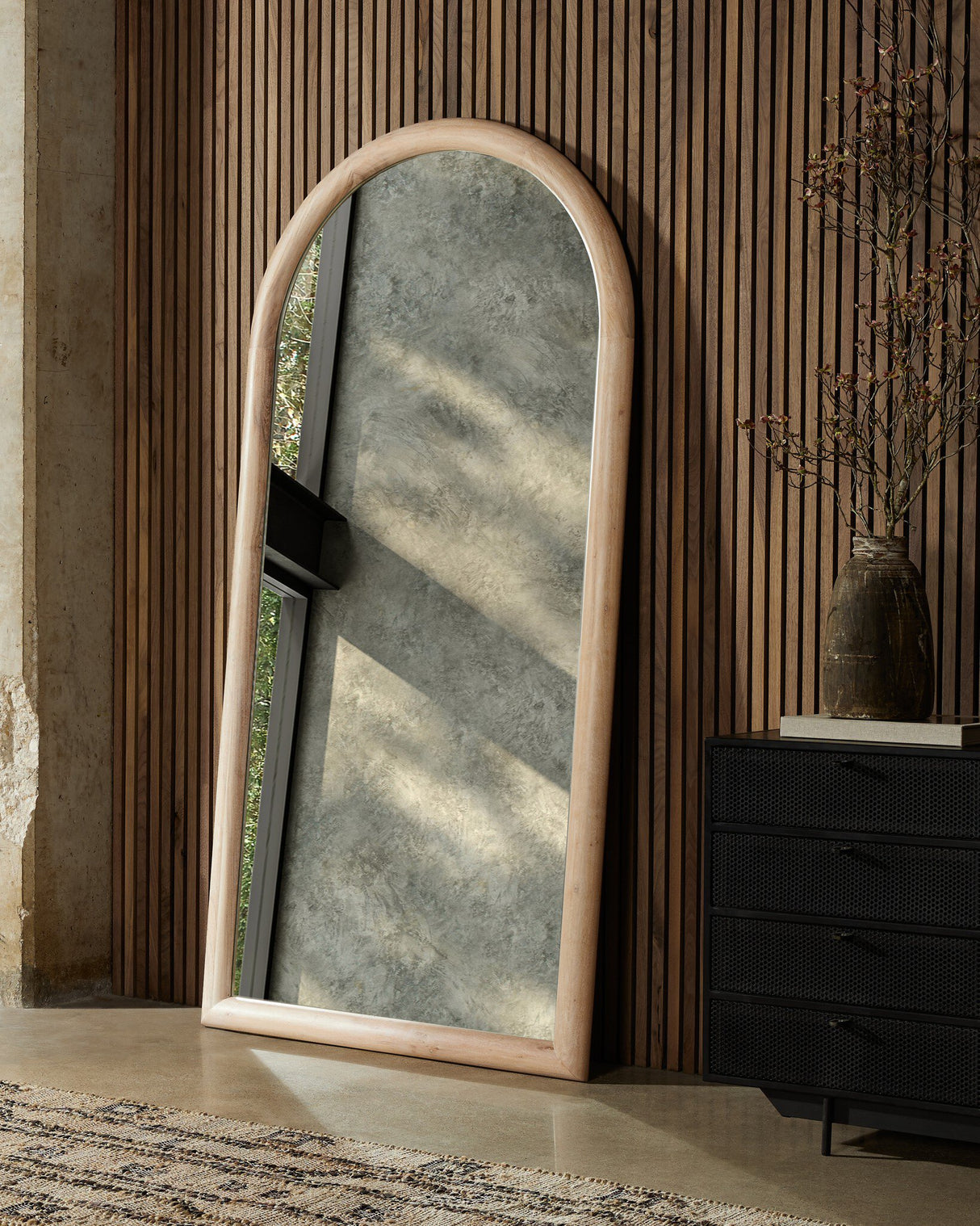 Gulliver Floor Mirror in Whitewash Acacia from Four Hands - Luna Furniture