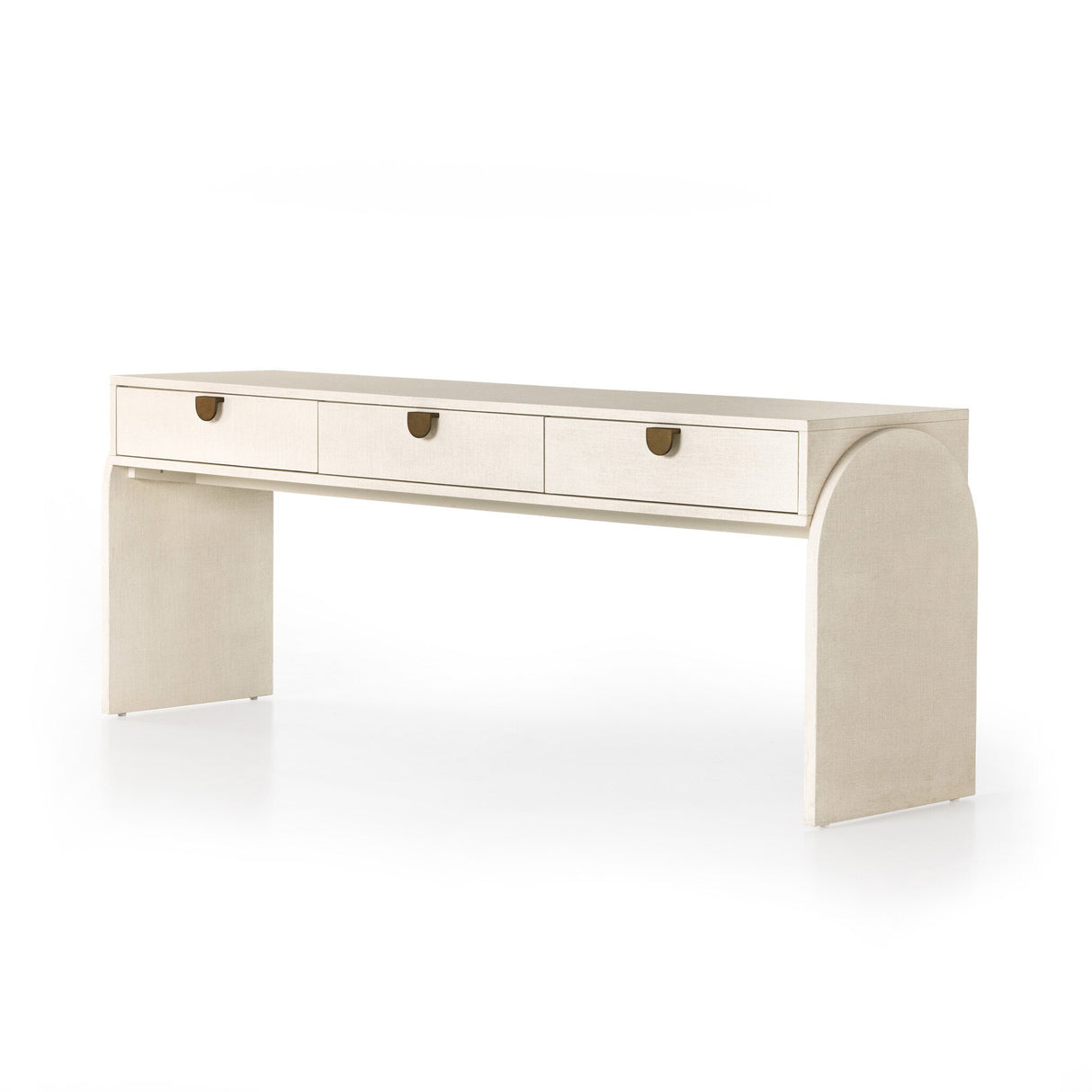 Cressida Console Table in Ivory Painted Linen from Four Hands - Luna Furniture