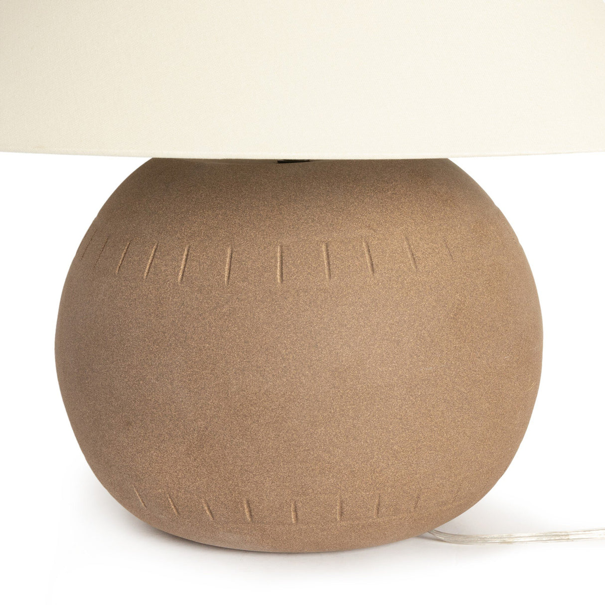 Honus Table Lamp in Dark Sand Porcelain Ceramic from Four Hands - Luna Furniture