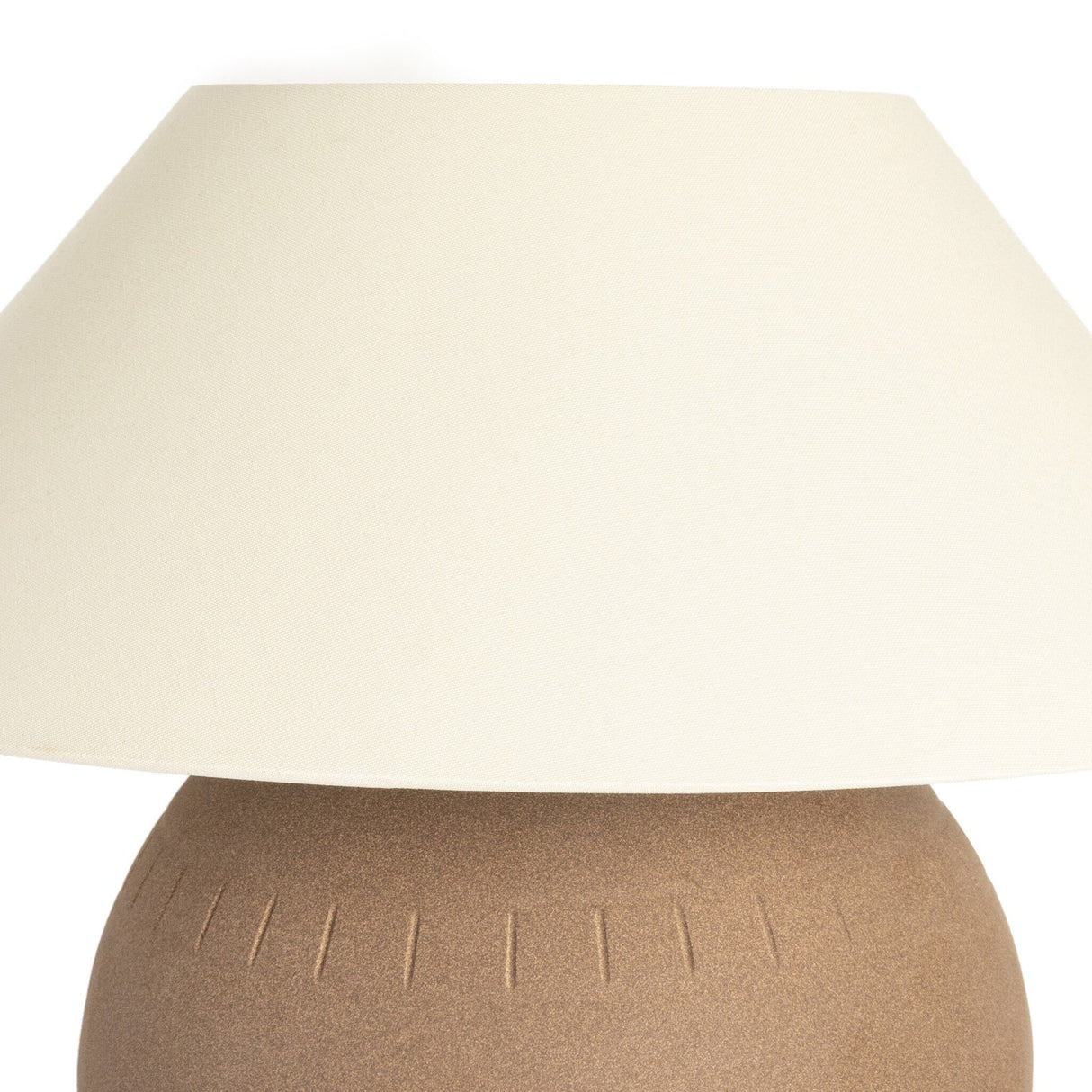 Honus Table Lamp in Dark Sand Porcelain Ceramic from Four Hands - Luna Furniture