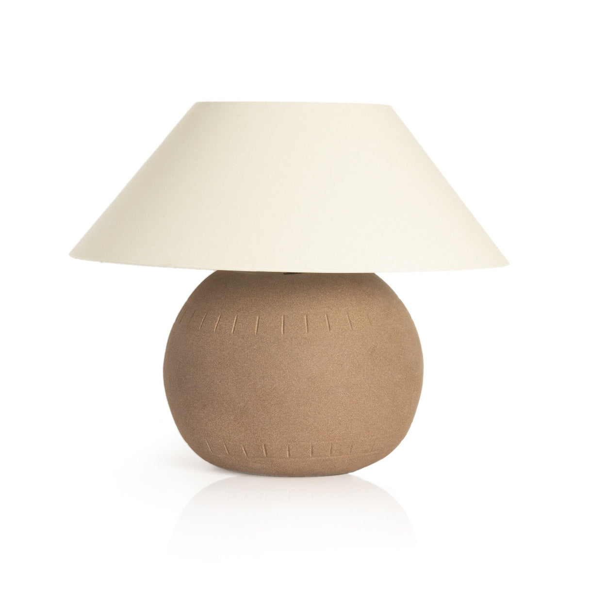 Honus Table Lamp in Dark Sand Porcelain Ceramic from Four Hands - Luna Furniture