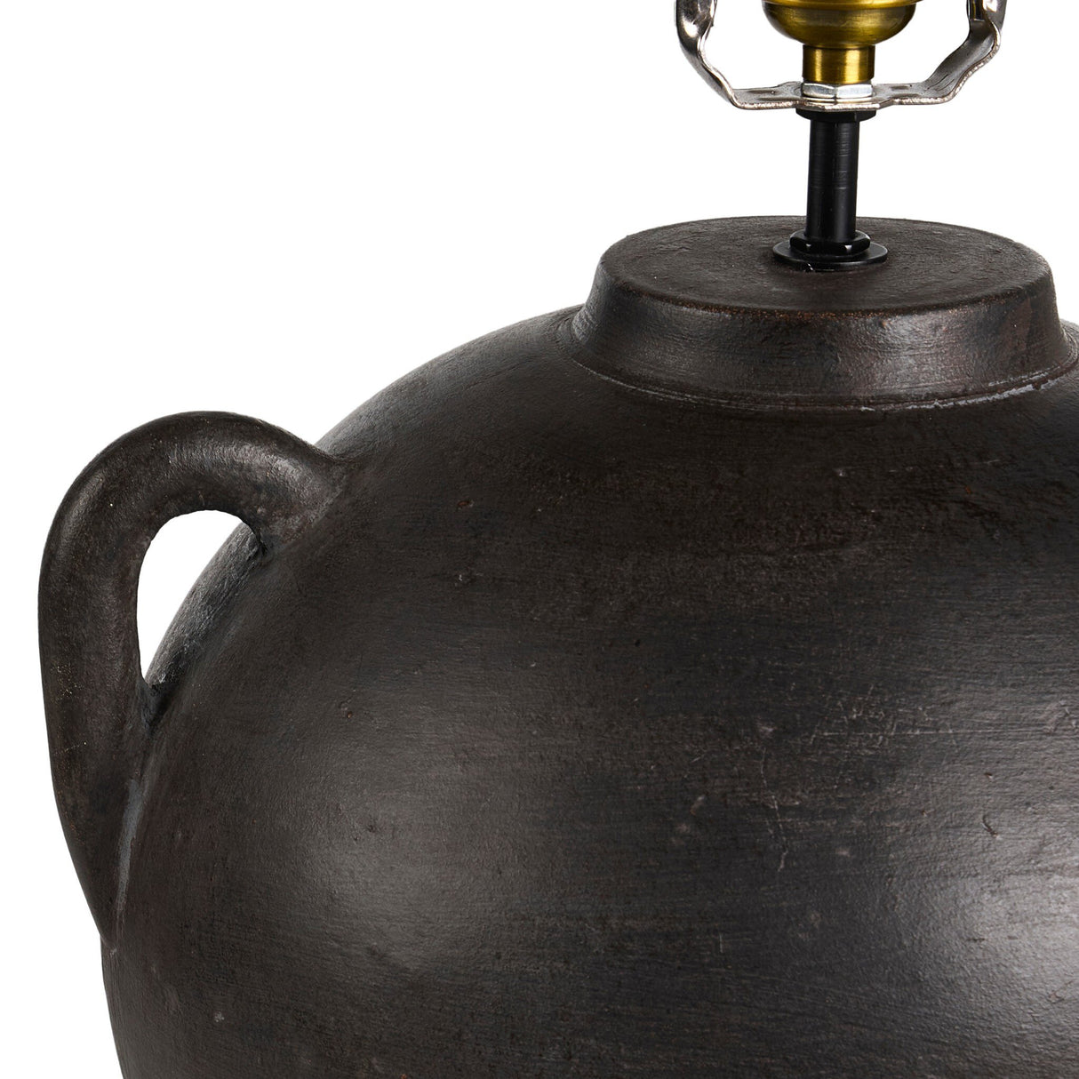 Mays Table Lamp in Aged Black Terracotta from Four Hands - Luna Furniture