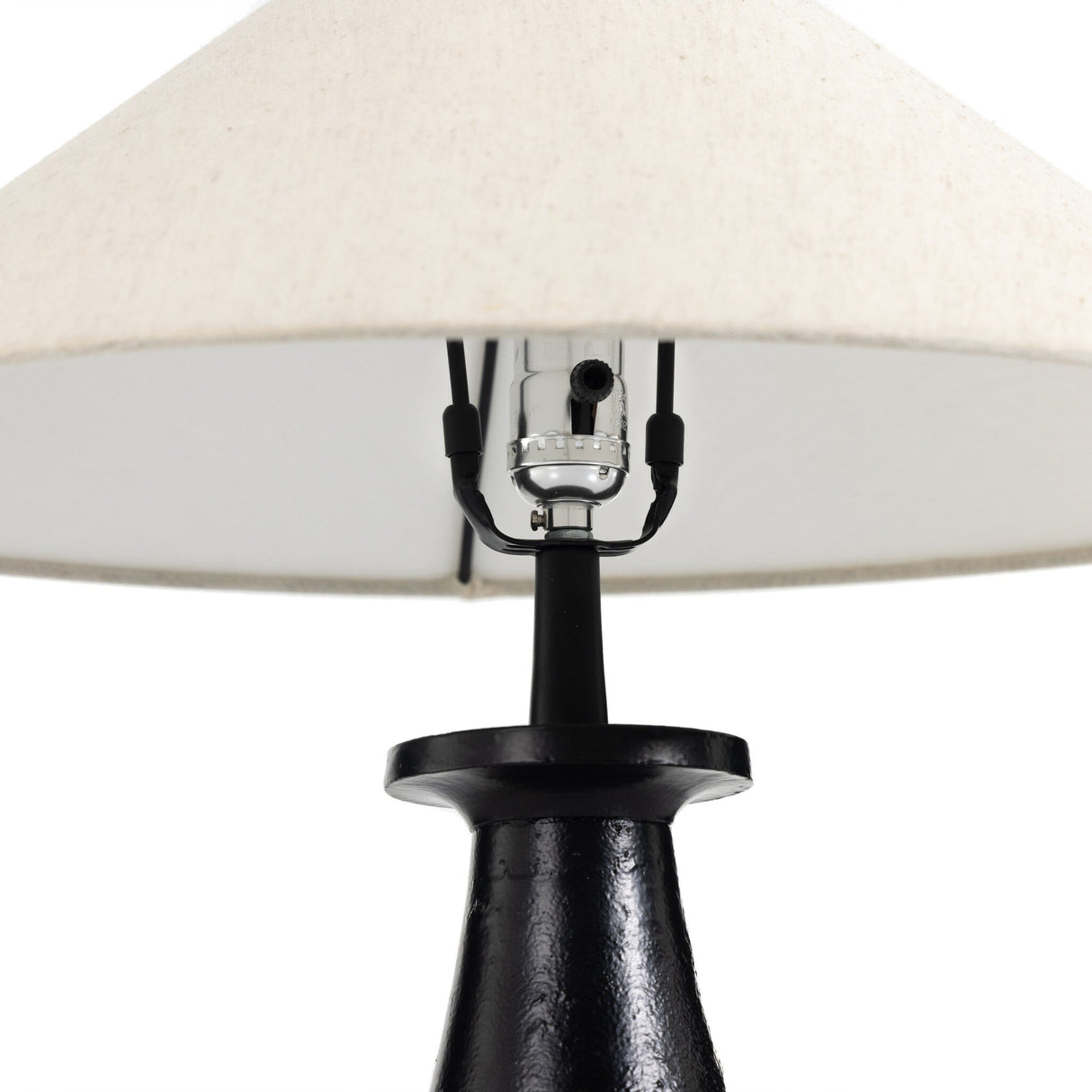Innes Tapered Shade Table Lamp in Matte Black Cast Aluminum from Four Hands - Luna Furniture