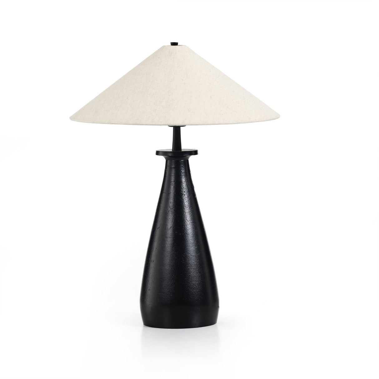 Innes Tapered Shade Table Lamp in Matte Black Cast Aluminum from Four Hands - Luna Furniture