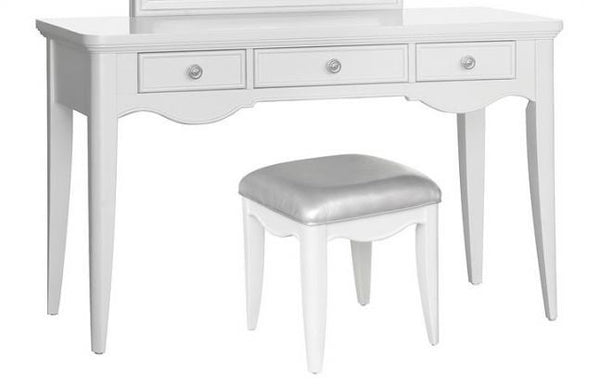 Silvarenne Gray Vanity Table with Stool