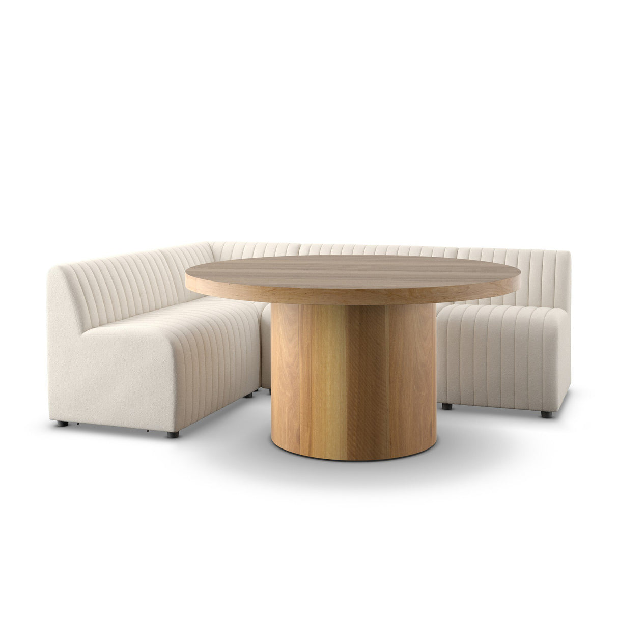 Augustine Dining Banquette, L-Shape in Capri Oatmeal from Four Hands - Luna Furniture