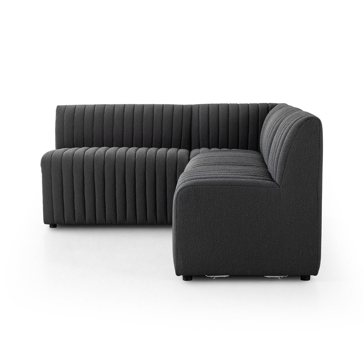 Augustine Dining Banquette, L-Shape in FIQA Boucle Charcoal from Four Hands - Luna Furniture