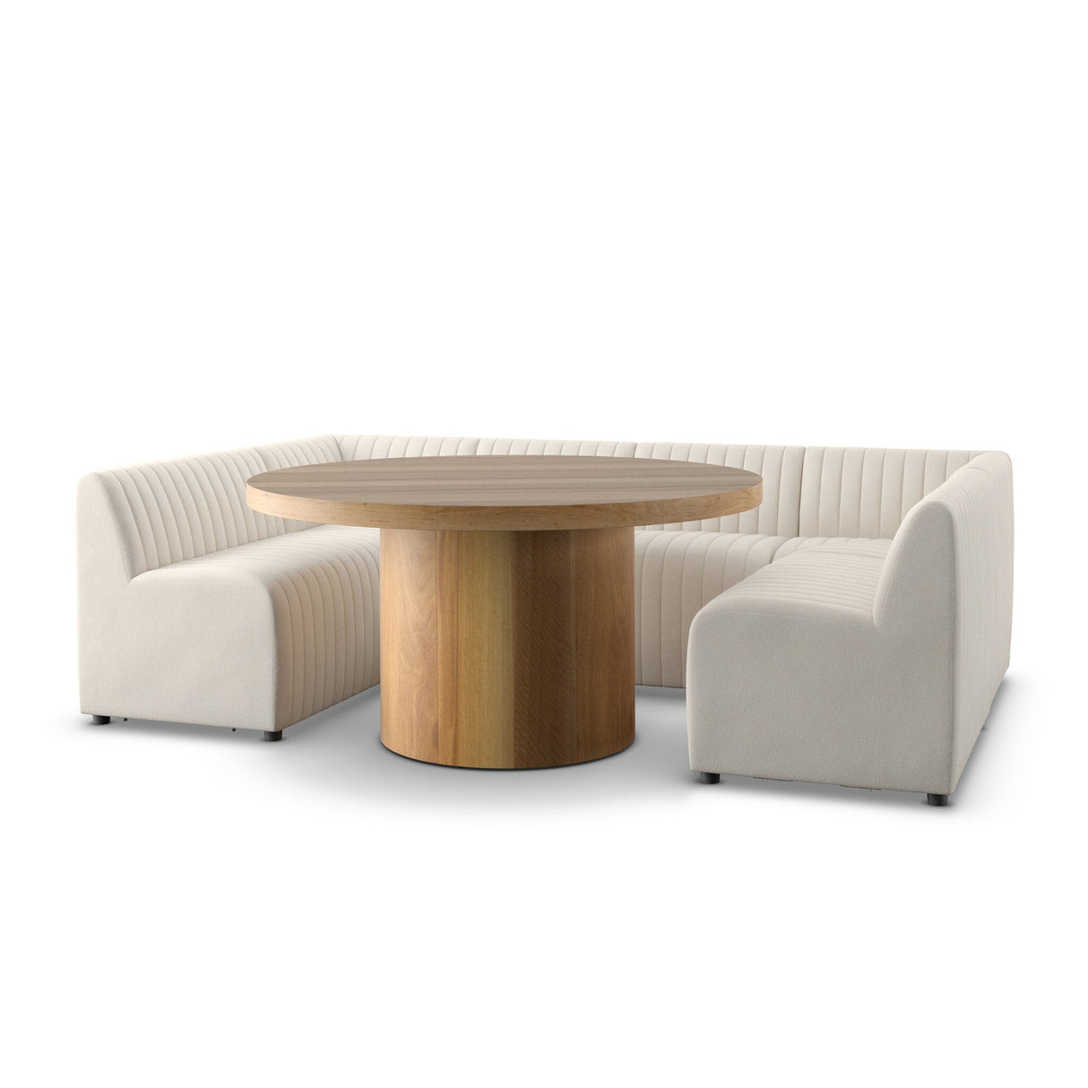 Augustine Dining Banquette, U Shape in Capri Oatmeal from Four Hands - Luna Furniture