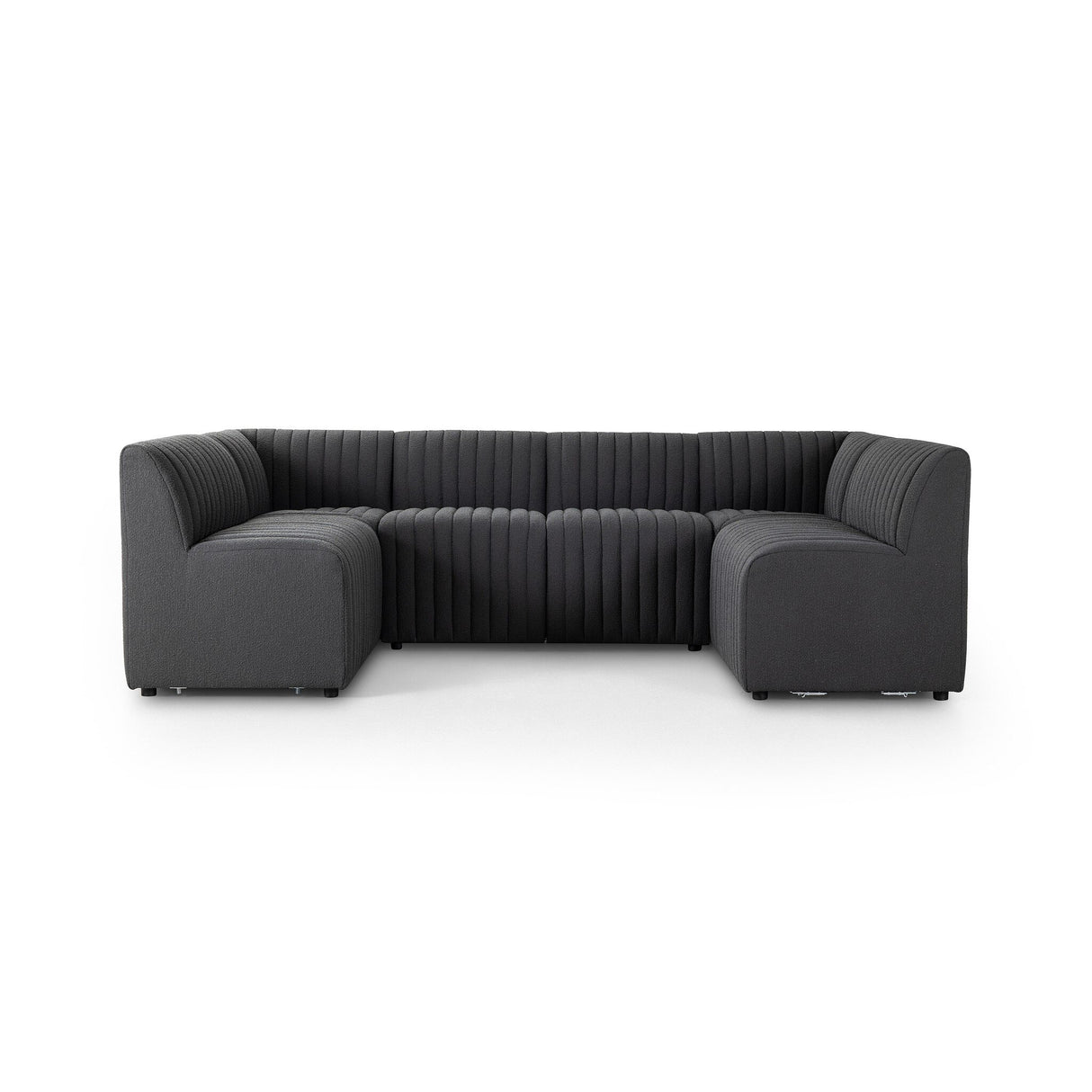 Augustine Dining Banquette, U Shape in FIQA Boucle Charcoal from Four Hands - Luna Furniture