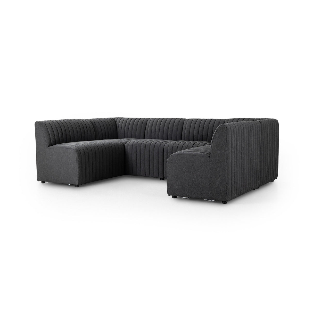 Augustine Dining Banquette, U Shape in FIQA Boucle Charcoal from Four Hands - Luna Furniture