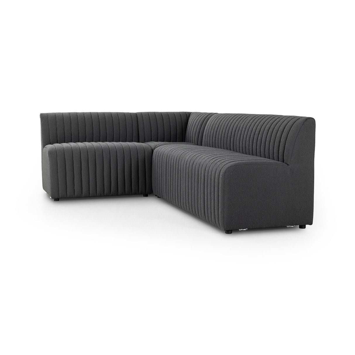 Augustine Dining Banquette, L-Shape in FIQA Boucle Charcoal from Four Hands - Luna Furniture