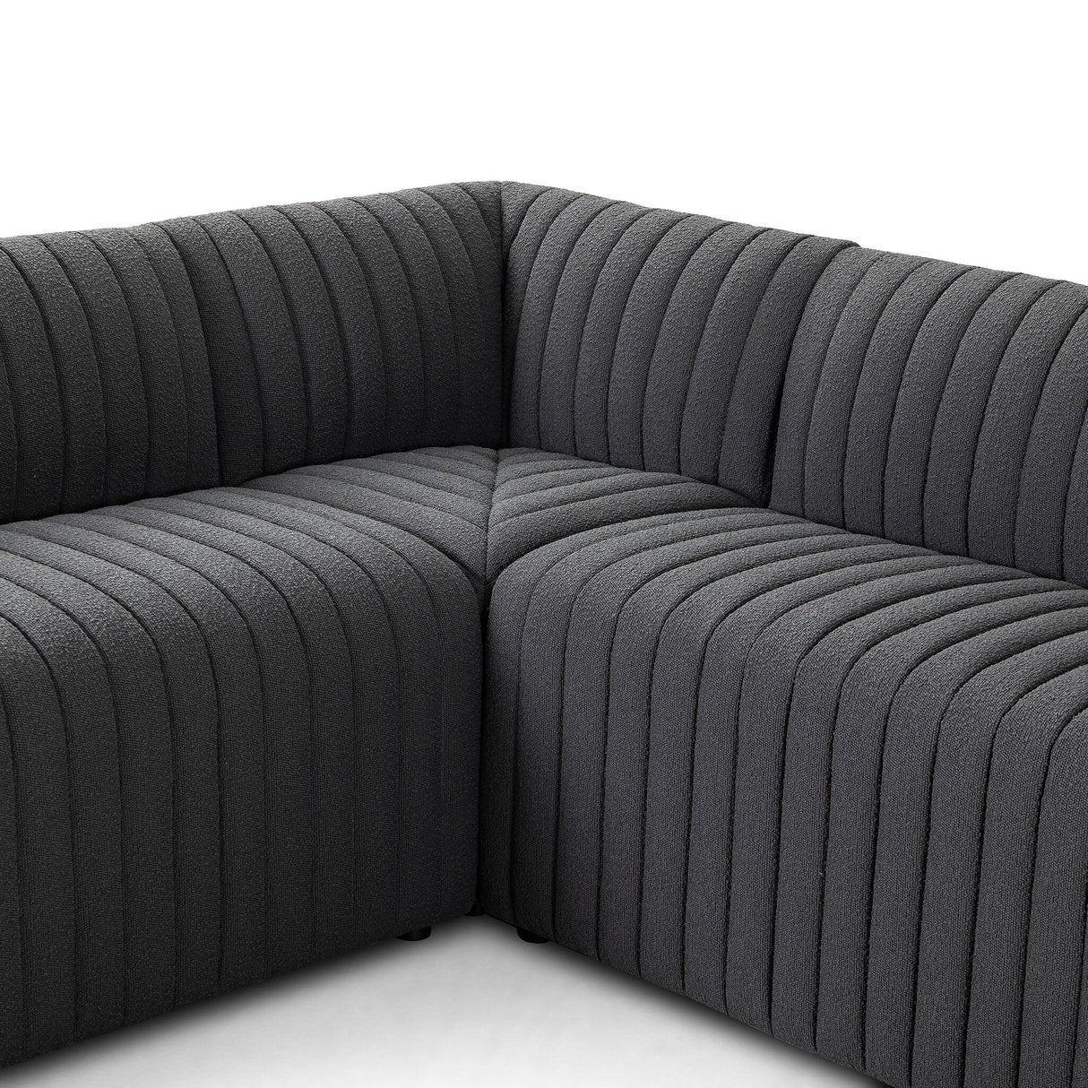 Augustine Dining Banquette, L-Shape in FIQA Boucle Charcoal from Four Hands - Luna Furniture