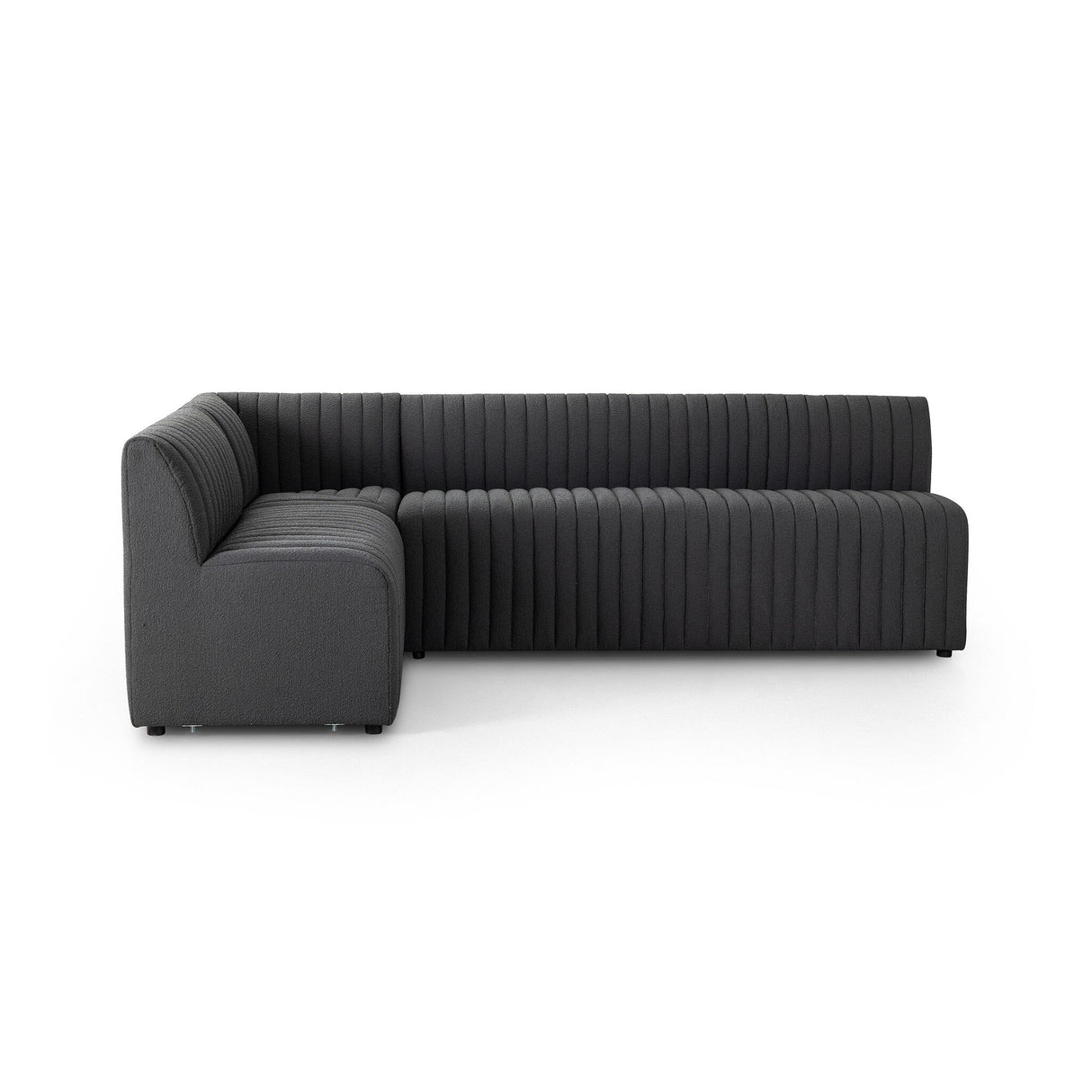 Augustine Dining Banquette, L-Shape in FIQA Boucle Charcoal from Four Hands - Luna Furniture