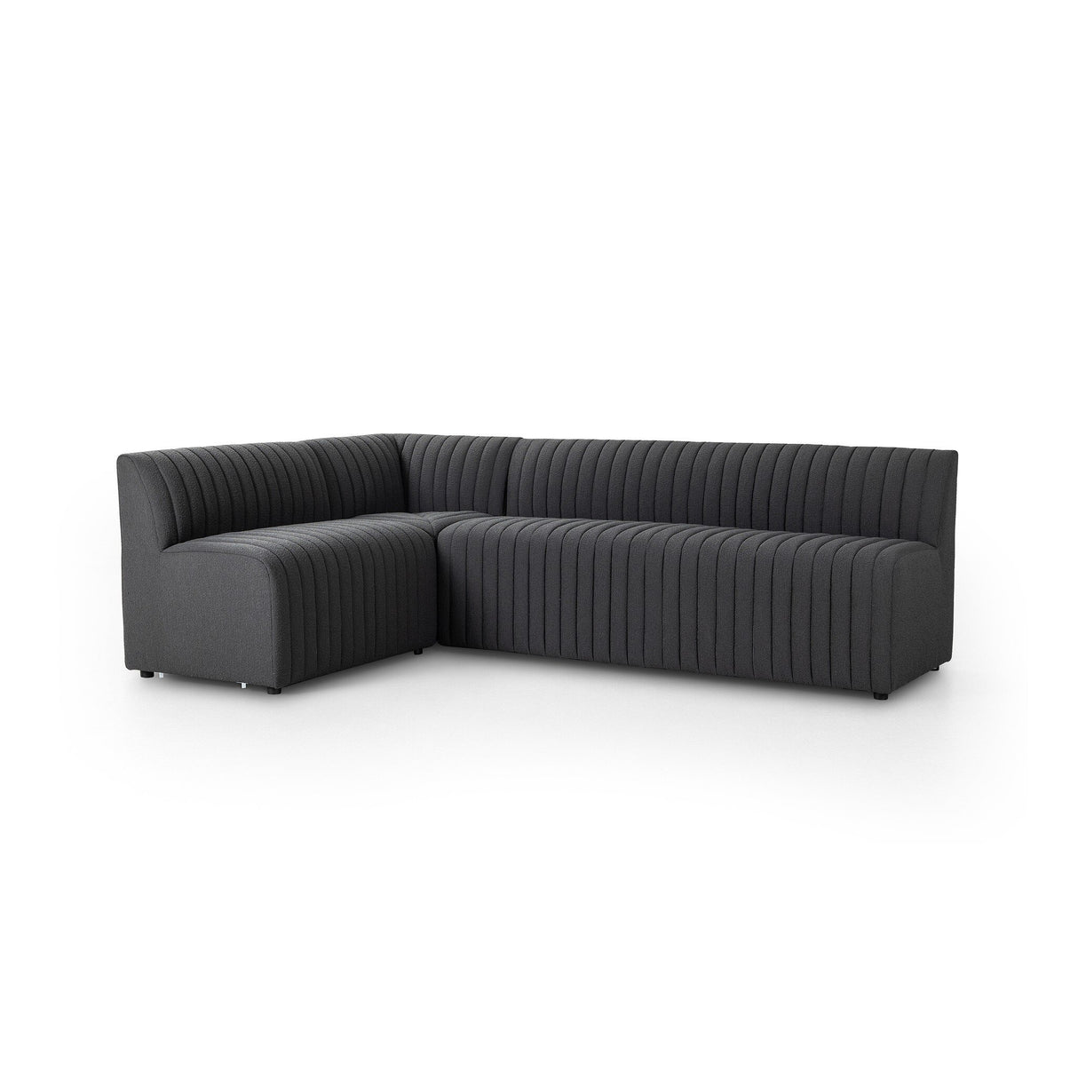 Augustine Dining Banquette, L-Shape in FIQA Boucle Charcoal from Four Hands - Luna Furniture