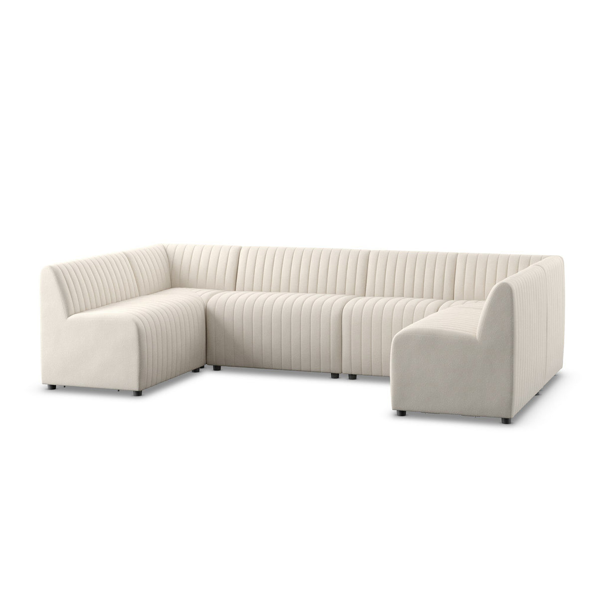 Augustine Dining Banquette, U Shape in Capri Oatmeal from Four Hands - Luna Furniture