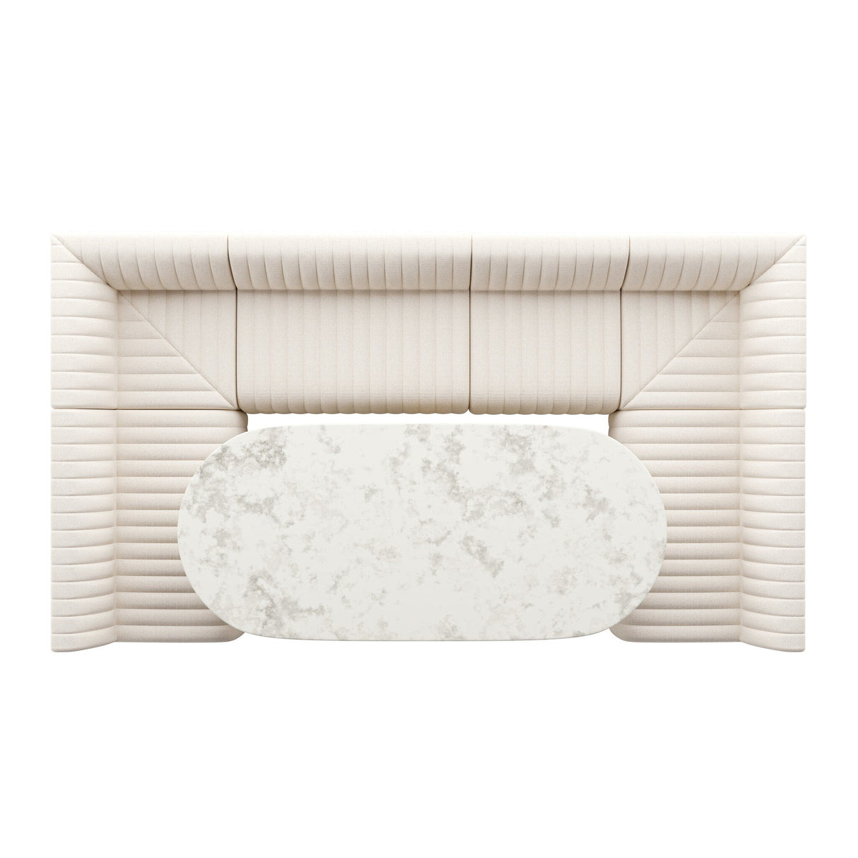Augustine Dining Banquette, U Shape in Capri Oatmeal from Four Hands - Luna Furniture