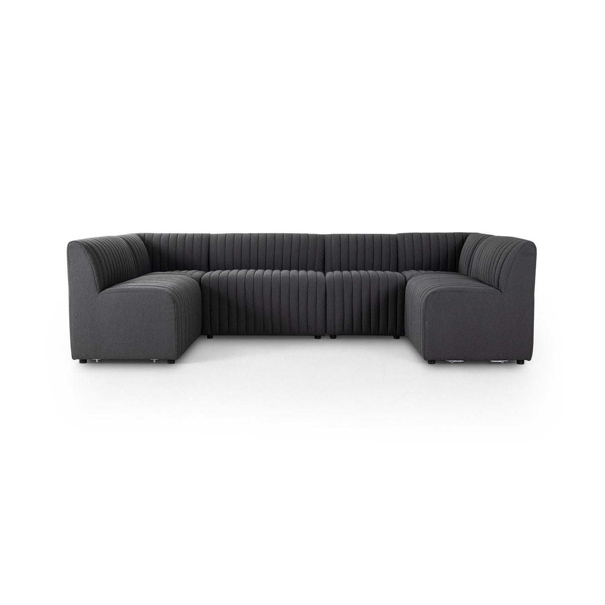 Augustine Dining Banquette, U Shape in FIQA Boucle Charcoal from Four Hands - Luna Furniture