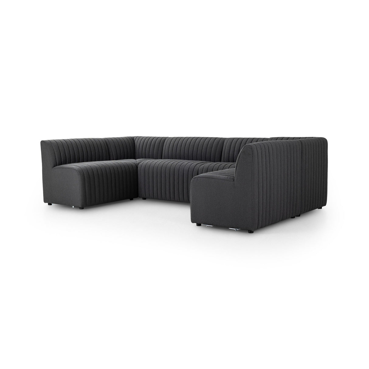 Augustine Dining Banquette, U Shape in FIQA Boucle Charcoal from Four Hands - Luna Furniture