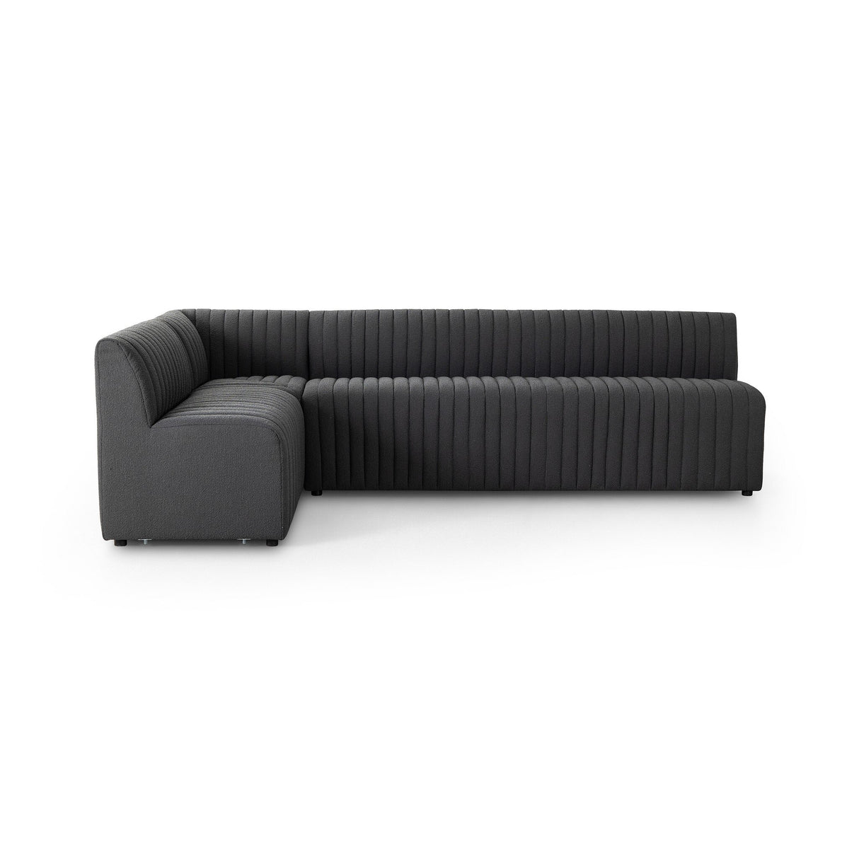 Augustine Dining Banquette, L-Shape in FIQA Boucle Charcoal from Four Hands - Luna Furniture