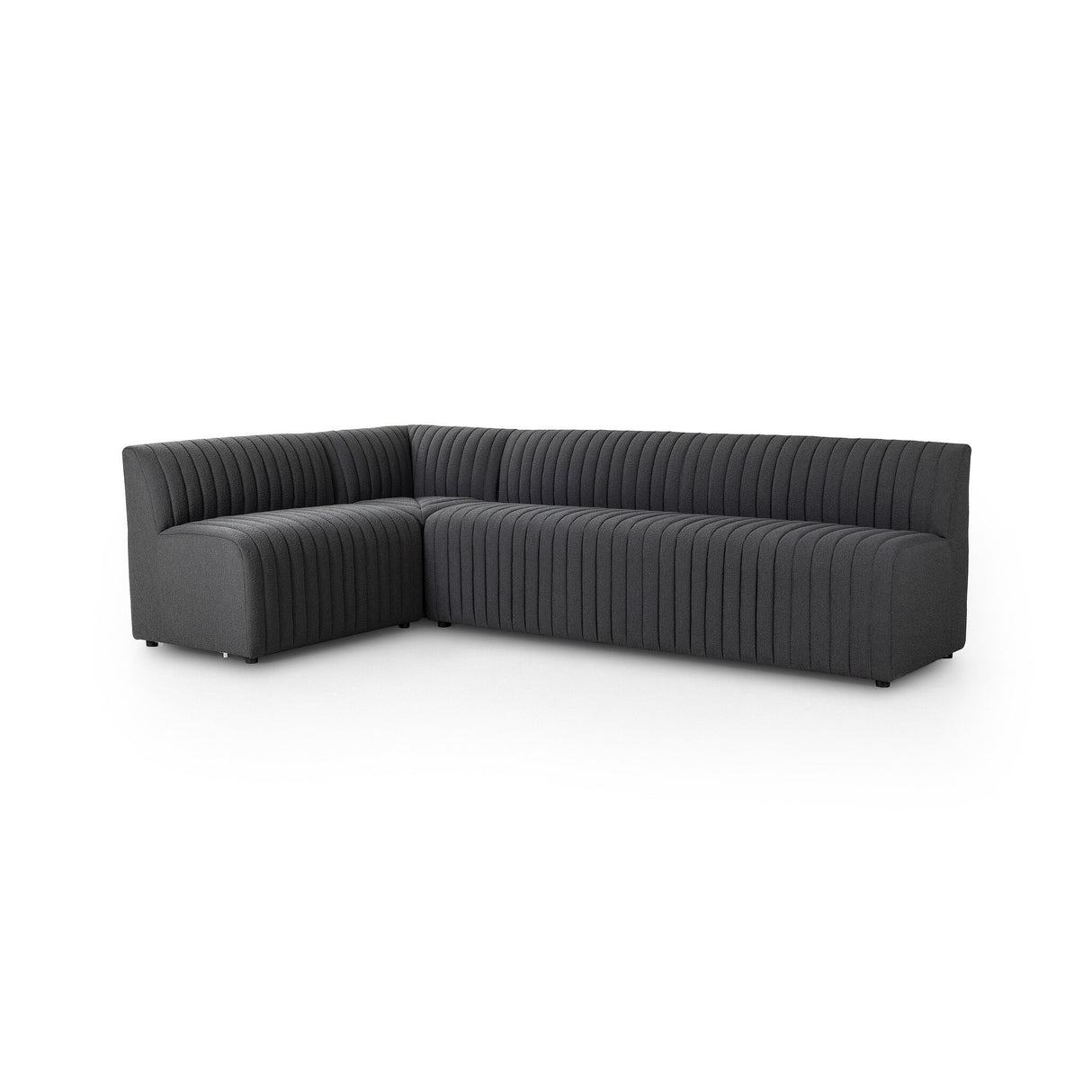 Augustine Dining Banquette, L-Shape in FIQA Boucle Charcoal from Four Hands - Luna Furniture