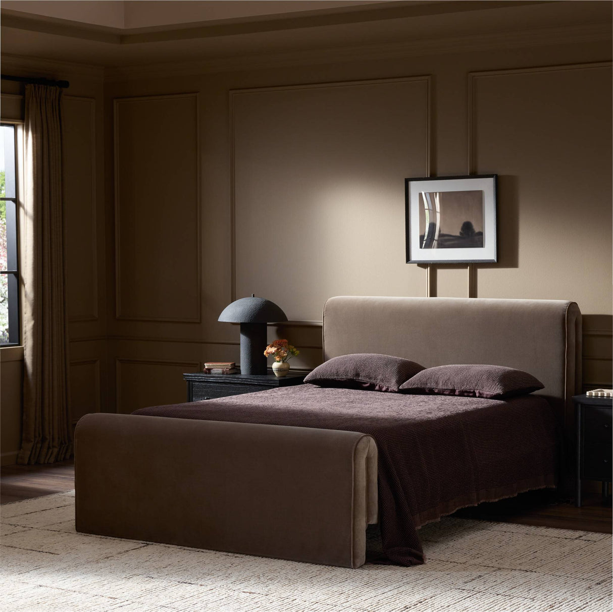 Mitchell Bed in Surrey Fossil from Four Hands - Luna Furniture