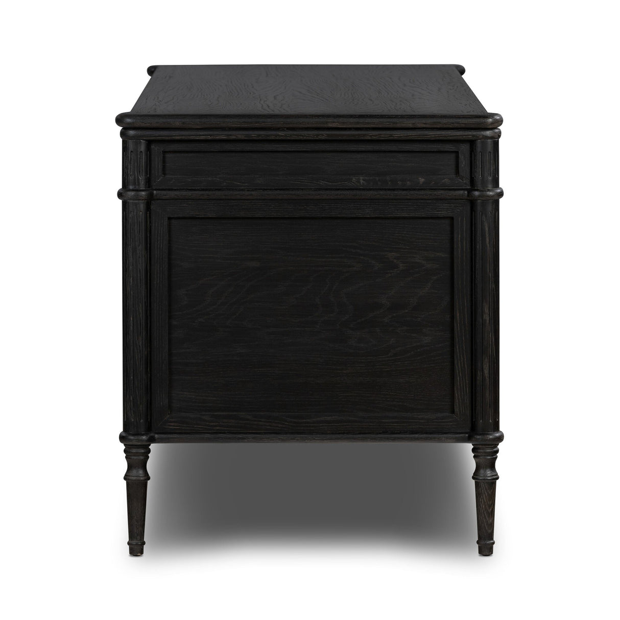 Toulouse Executive Desk in Distressed Black from Four Hands - Luna Furniture
