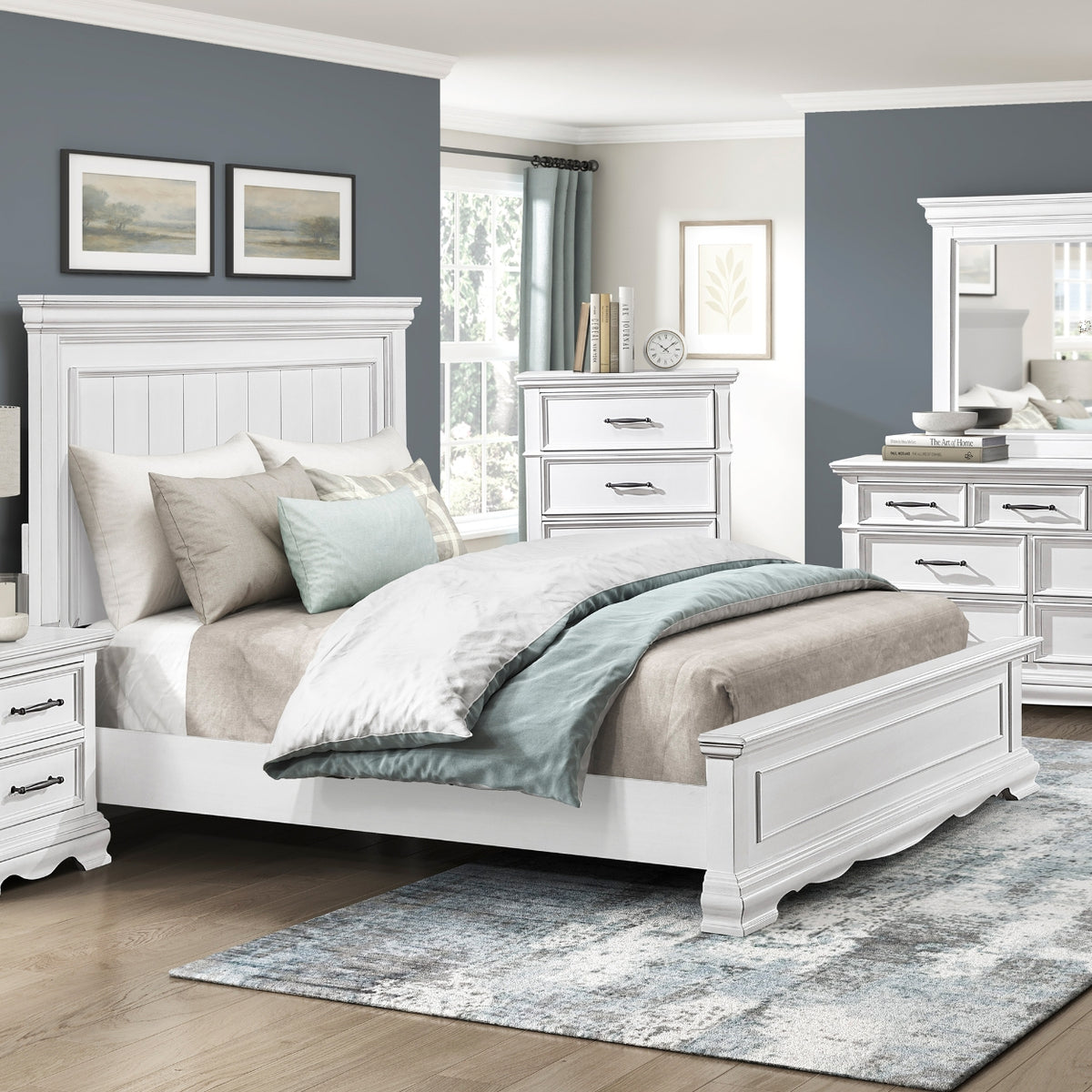 Homelegance York White Panel Bedroom Set – Luna Furniture