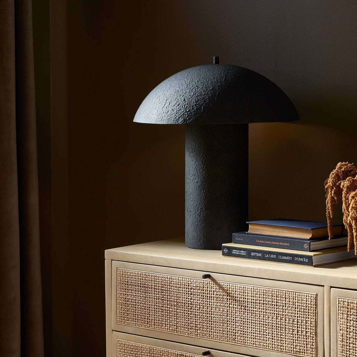 Santorini Table Lamp in Matte Black Plaster from Four Hands - Luna Furniture