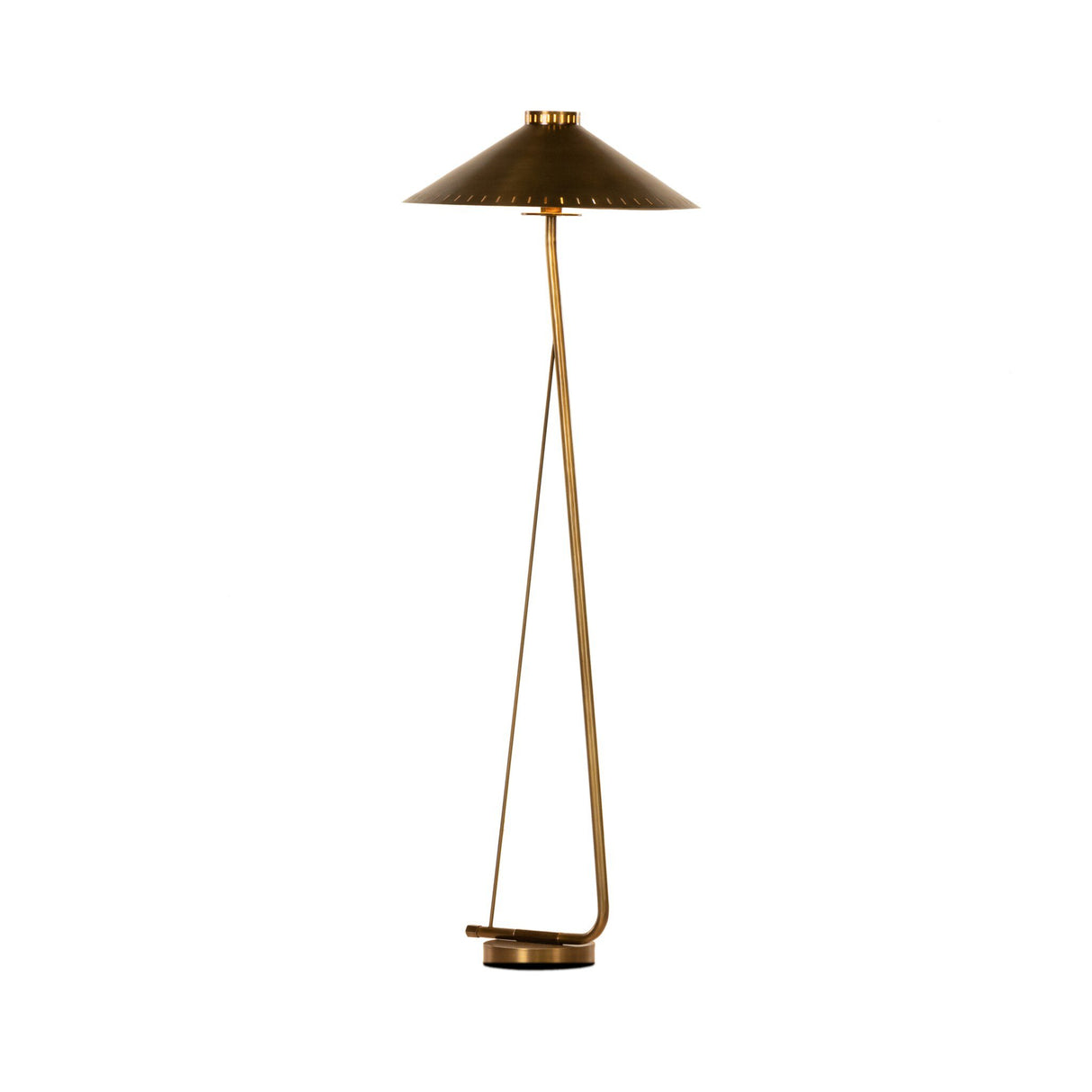 Egon Floor Lamp in Antique Brass Iron from Four Hands - Luna Furniture