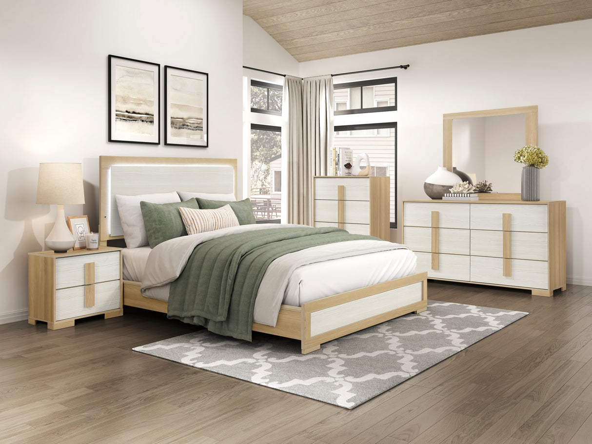 Sterling Natural/White 4pc Set (QB+NS+DR+MR) from Homelegance - Luna Furniture