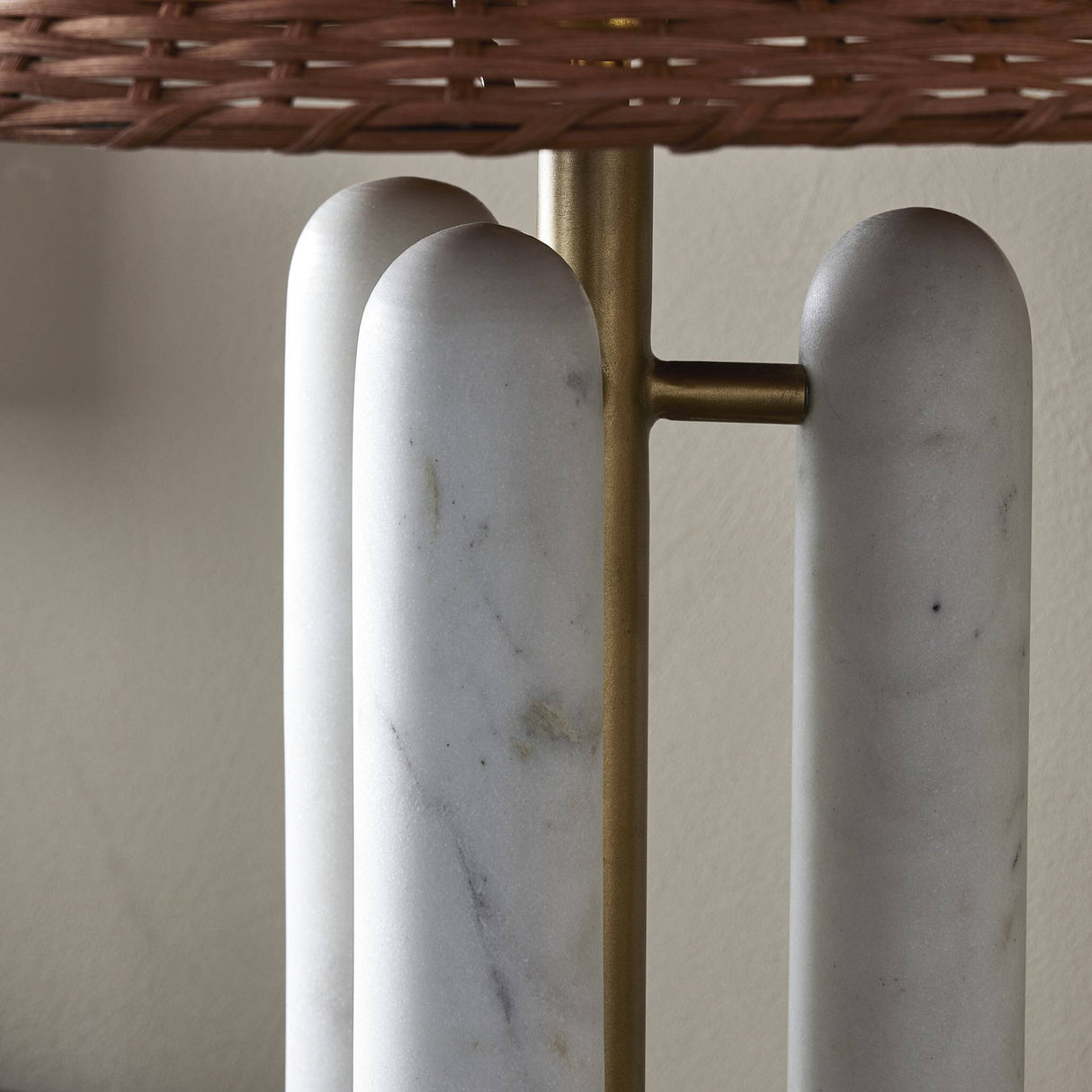 Medici Table Lamp in Charcoal and White Marble from Four Hands - Luna Furniture